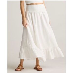 Quince 100% Organic Cotton Gauze Smocked Maxi Skirt